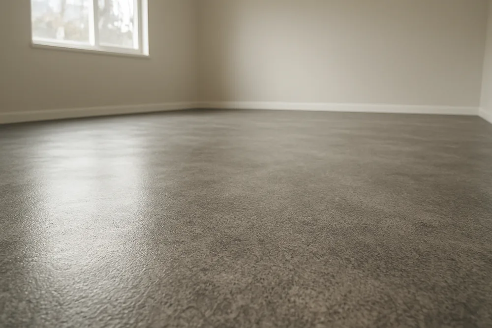 A room with a freshly renovated floor and unchanged walls and ceiling — registered builder and floor coating, Darwin. Illustrative example.